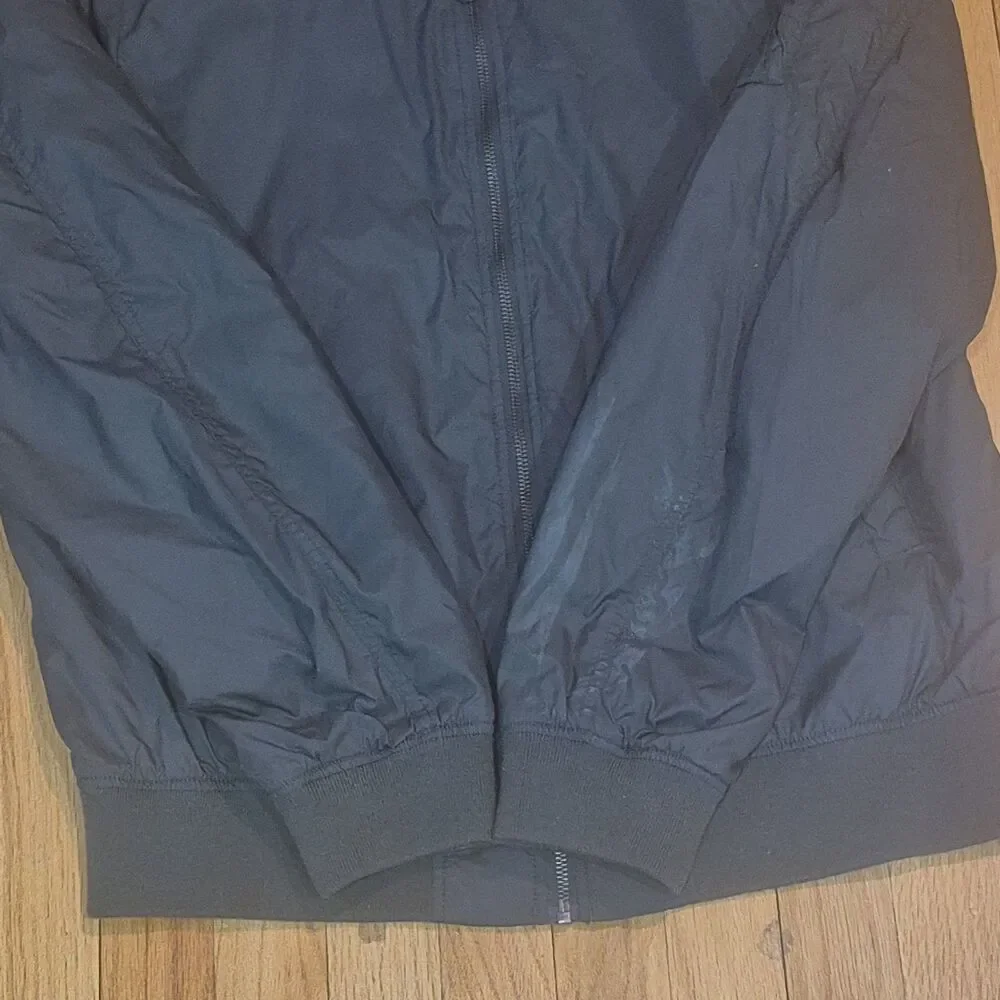 Uniqlo Bomber Jacket Mens Large Nylon Ribbed Collar Zip Pocket Classic Green
